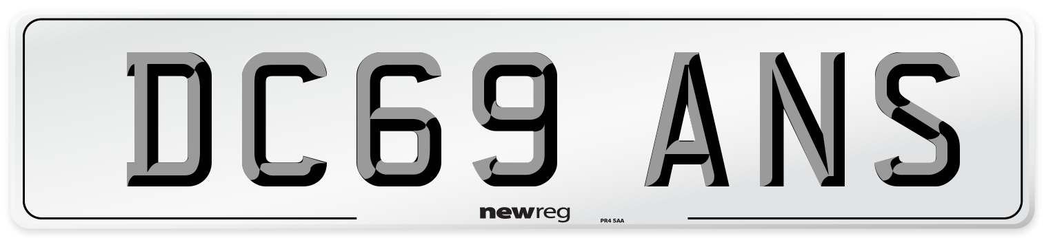 DC69 ANS Number Plate from New Reg